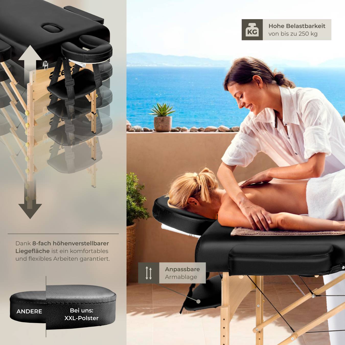 3 Zonen Massageliege-Set Somwang