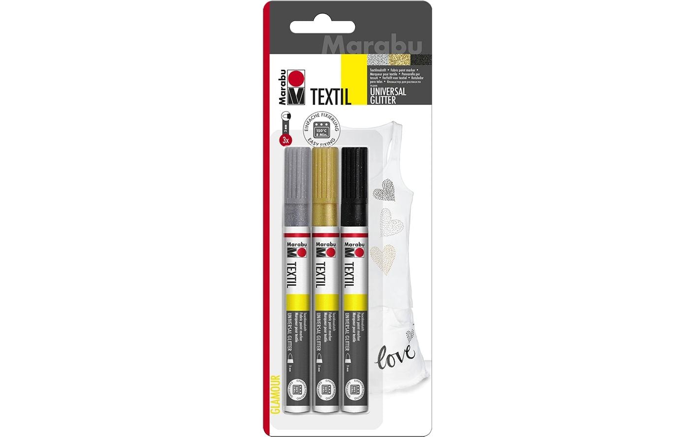 Textilmarker Painter Glitter 3 StückTextilfarben-Set