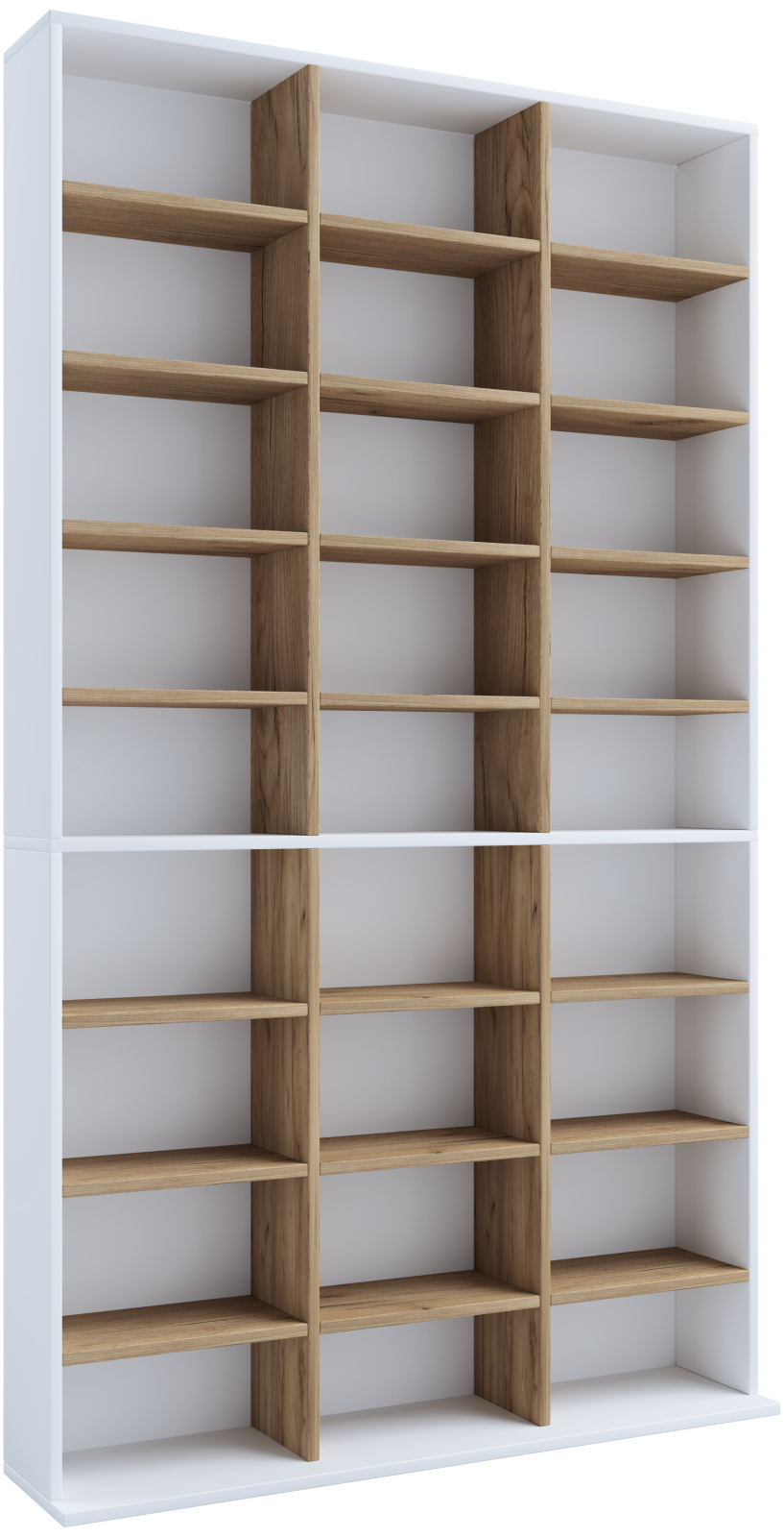 Regal MEGOSA XL - weiß - Honig Eiche - 181 cm hoch