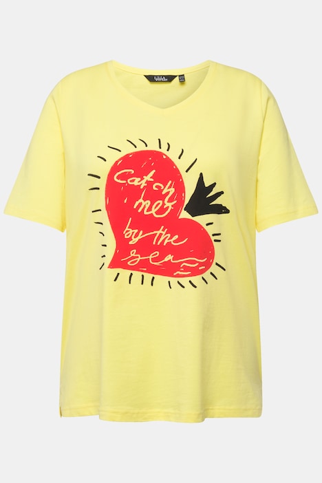 T-Shirt, Herz, V-Ausschnitt, Classic, Halbarm