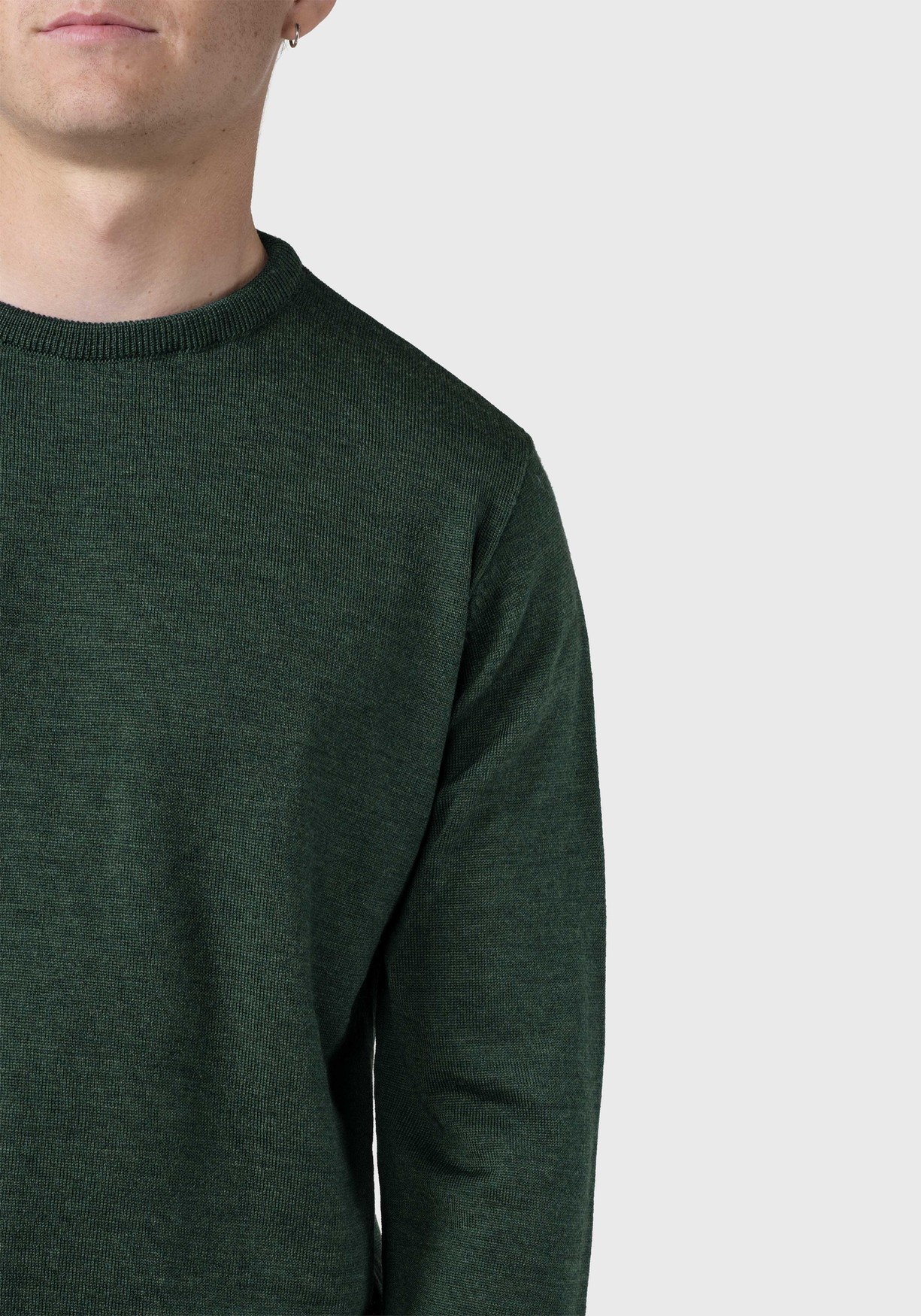 Klitmøller Collective Strickpullover Mens Basic Merino Moss Green