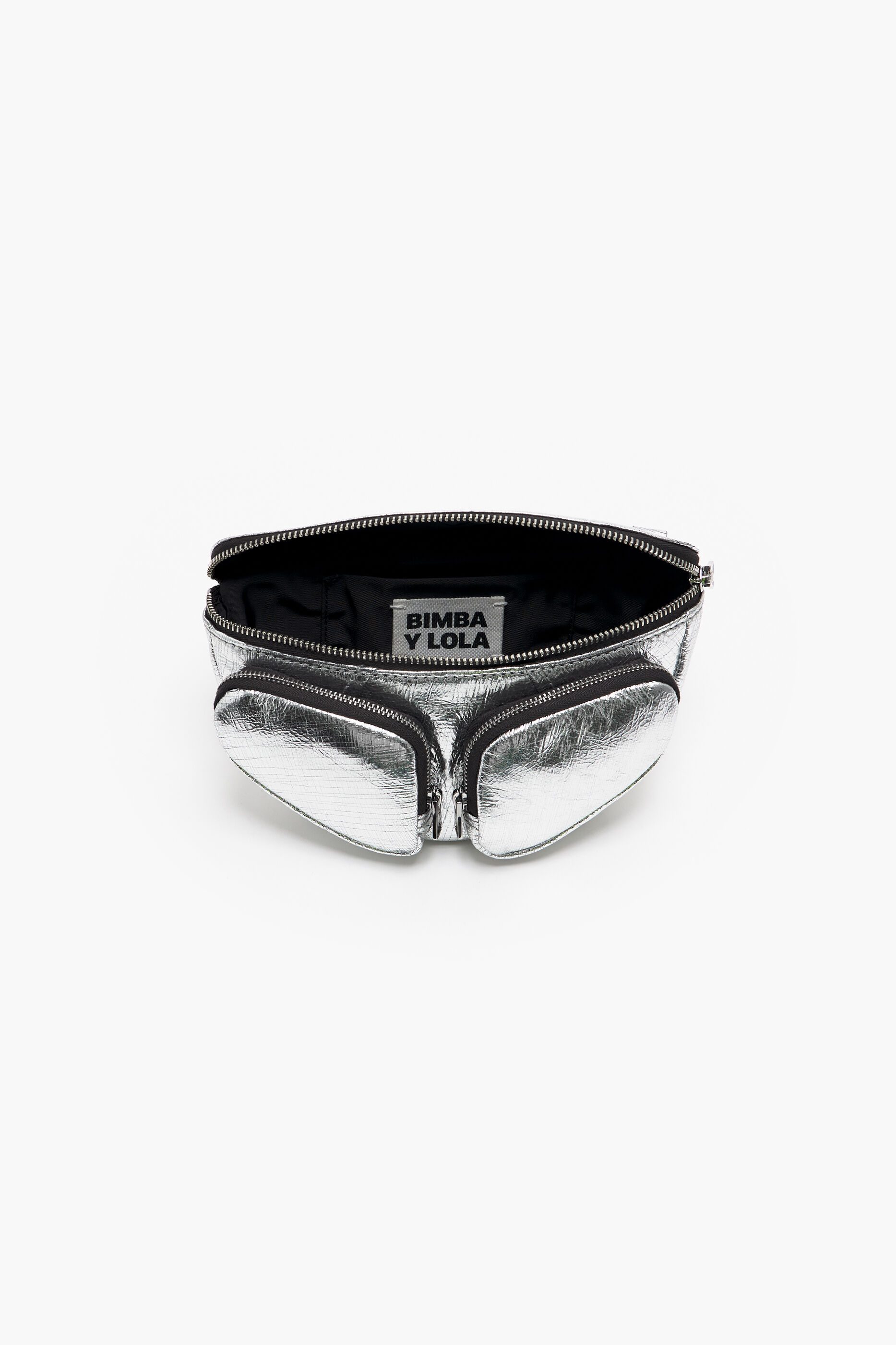 Pochete Pocket XS em couro prateado
