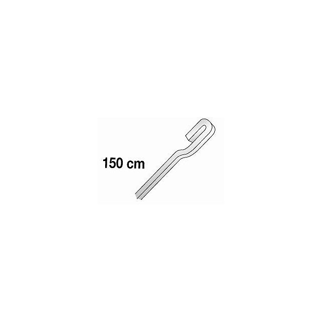 Tige anti-dégondable 4 x 4 en aluminium argenté 1m50.