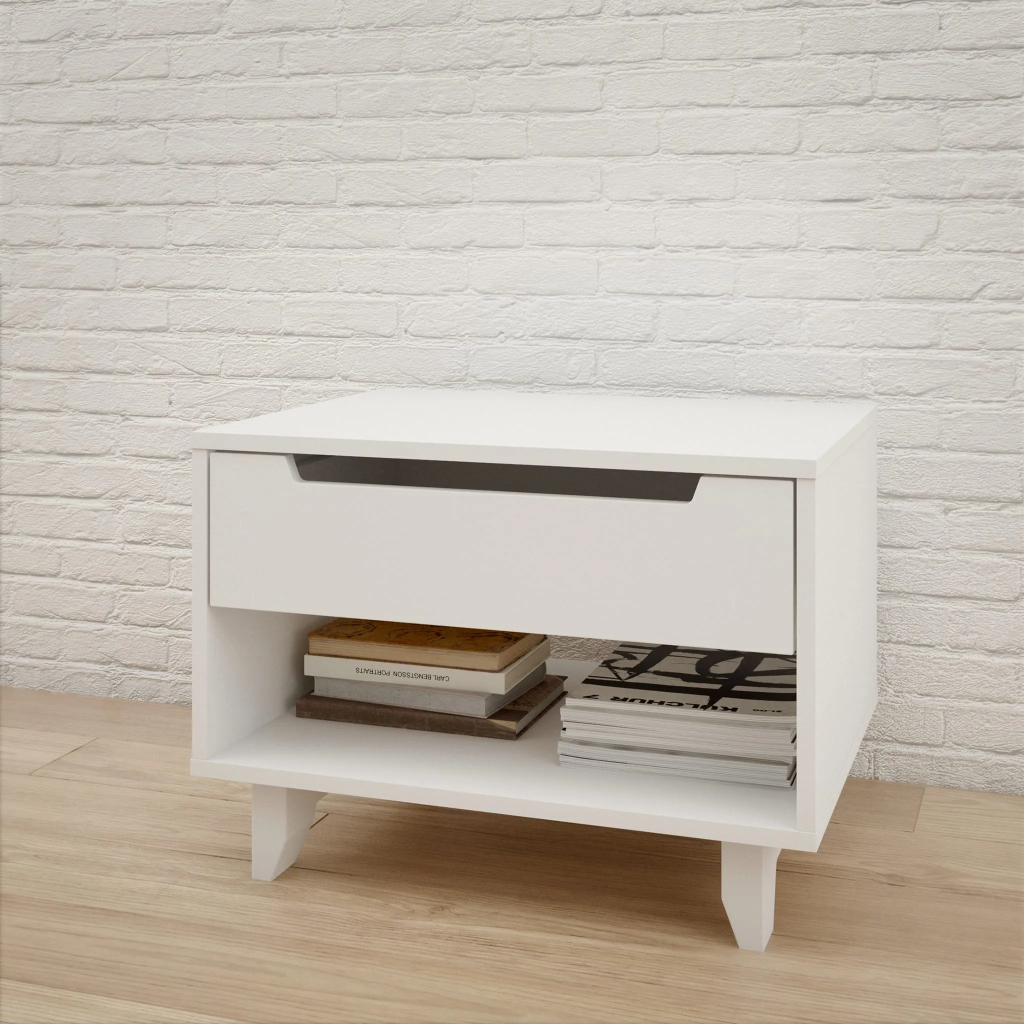 Nexera Table de Nuit Boreal - Blanc