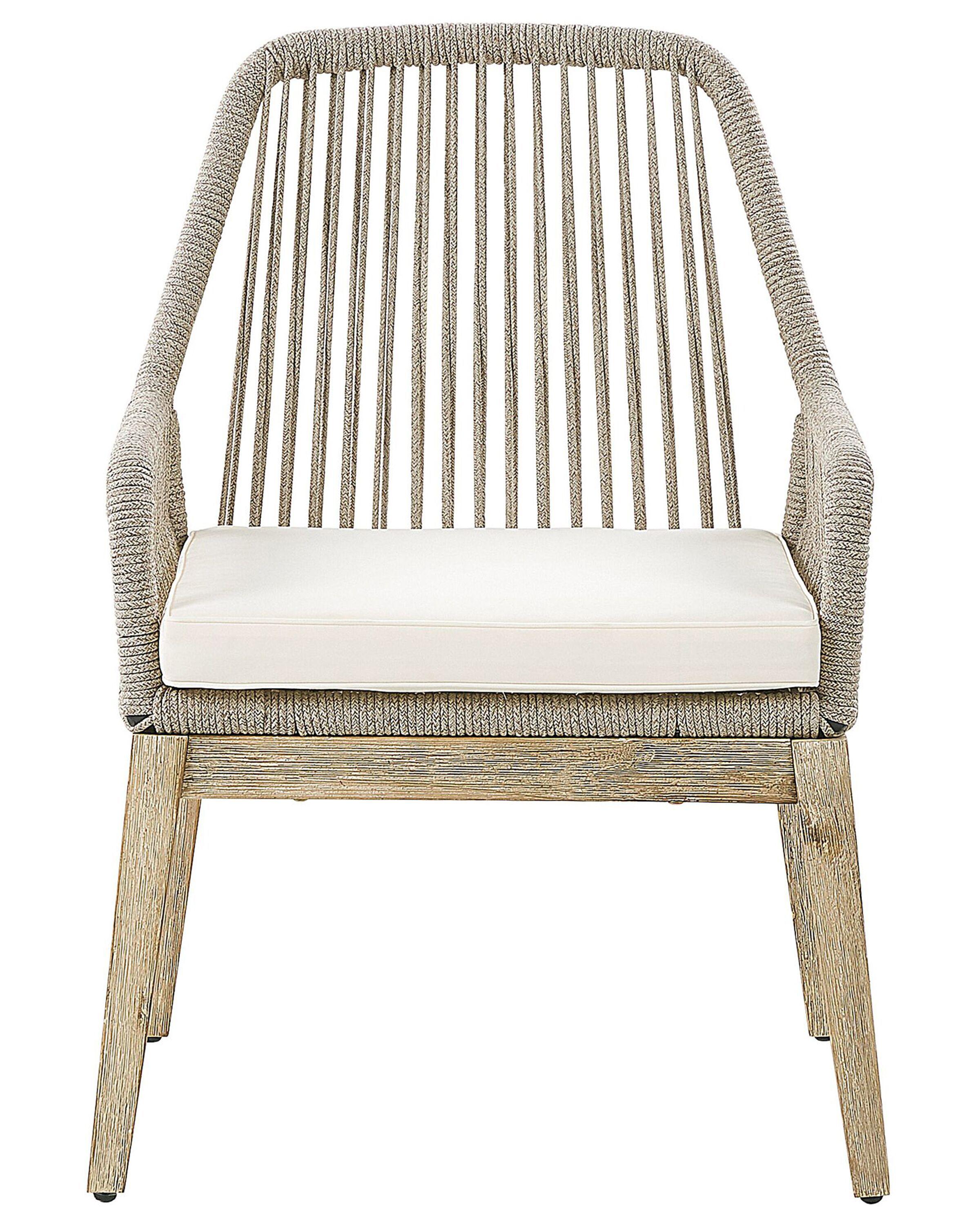 Set van 2 stoelen met zitkussen OLBIA Gebroken wit