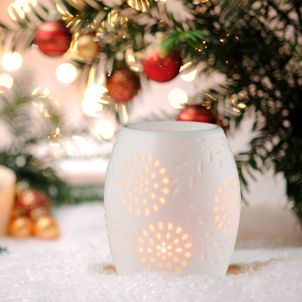 Keramik Duftlampe Kerzen Aroma Teelicht - Weiss