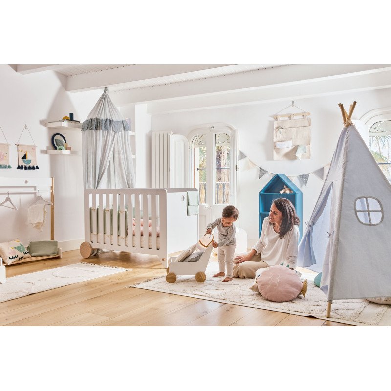 Ciel de lit enfant Carelene 100% coton bleu