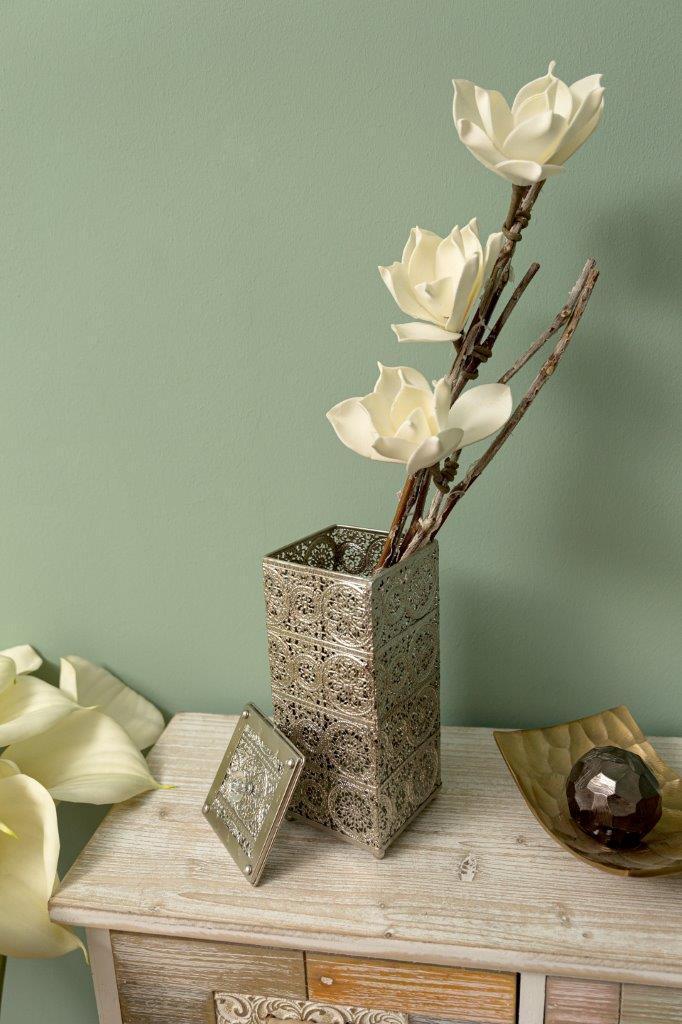 Aufbewahrungsbox KELIA - silber - Metall - 28 cm