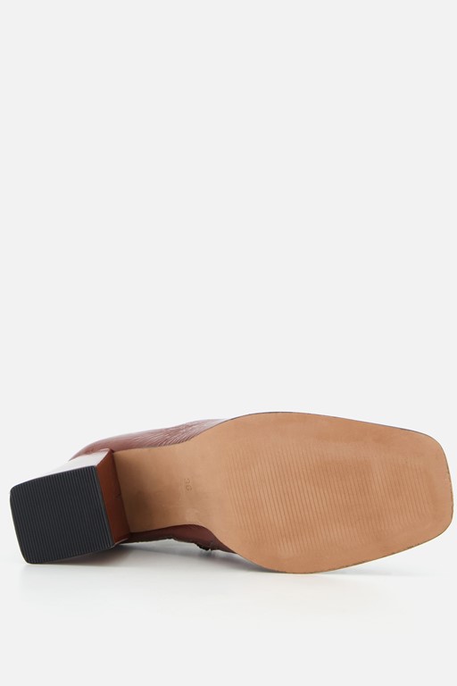 Linea Zeta Enkellaarsjes cognac Lak