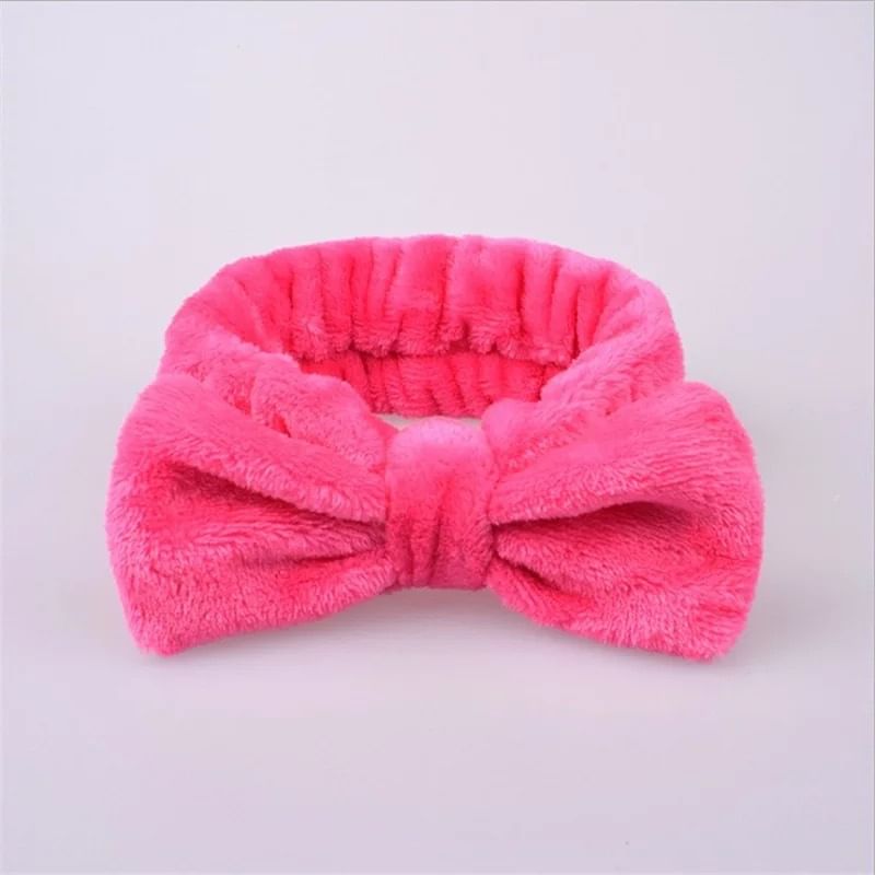 Miumi - Print Bow Coral Fleece Gezichtsreiniger Hoofdband
