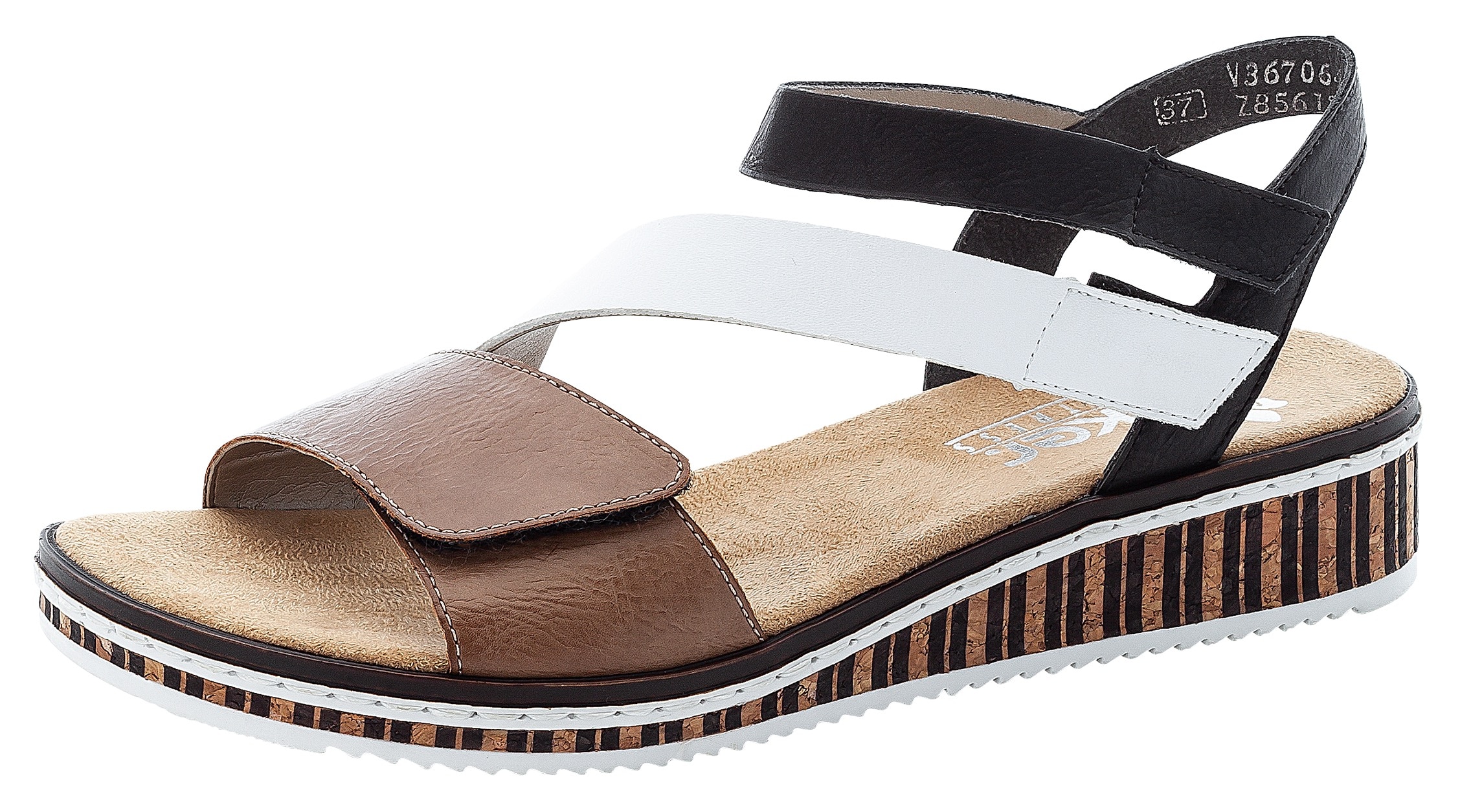 Rieker Riemchensandale  , Sommerschuh, Sandalette, Keilabsatz, im modernen Look