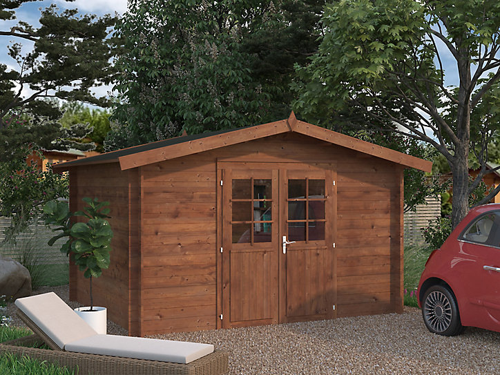 Abri de jardin Palmako Valentine en bois coloris marron ép.28 mm 13 m²