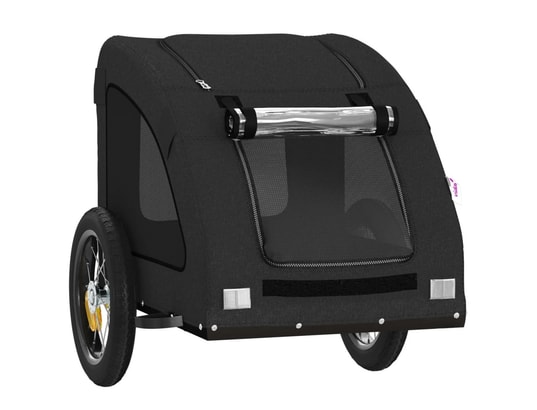 VIDAXL - Remorque de vélo pour chien noir tissu oxford et fer