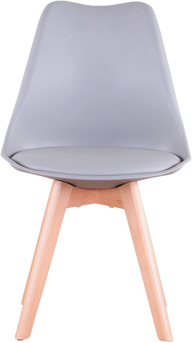 GrandCA HOME 6er-Set Esszimmerstühle, Skandinavische Stühle, Skandinavisches Design, Massivholzbeine, Ergonomisch, für Esszimmer, Wohnzimmer, Küche & Schlafzimmer (Grau,6)