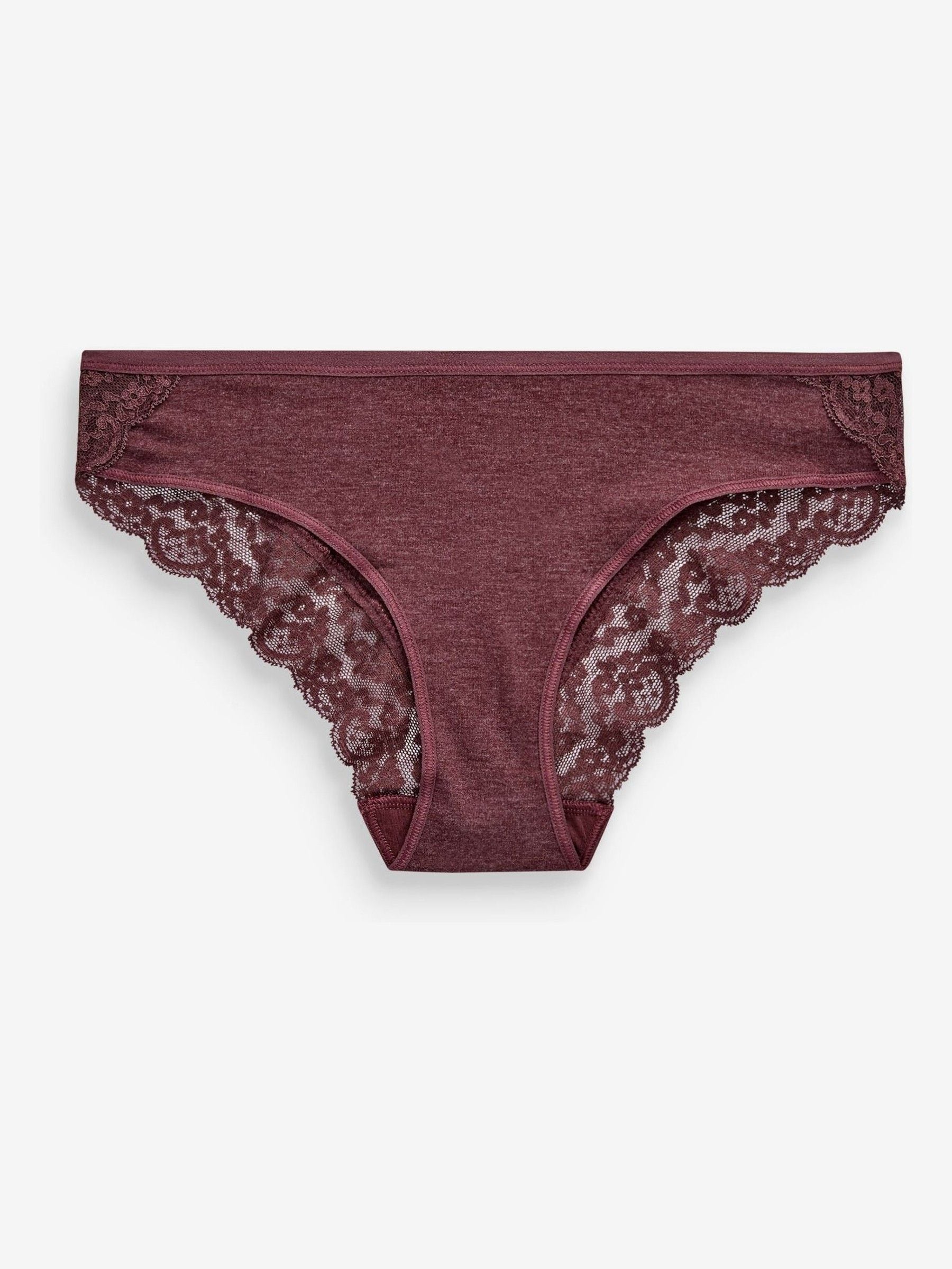 Gemêleerd grijs/roze/roodpaars - Katoenen kanten slipjes 4 stuks