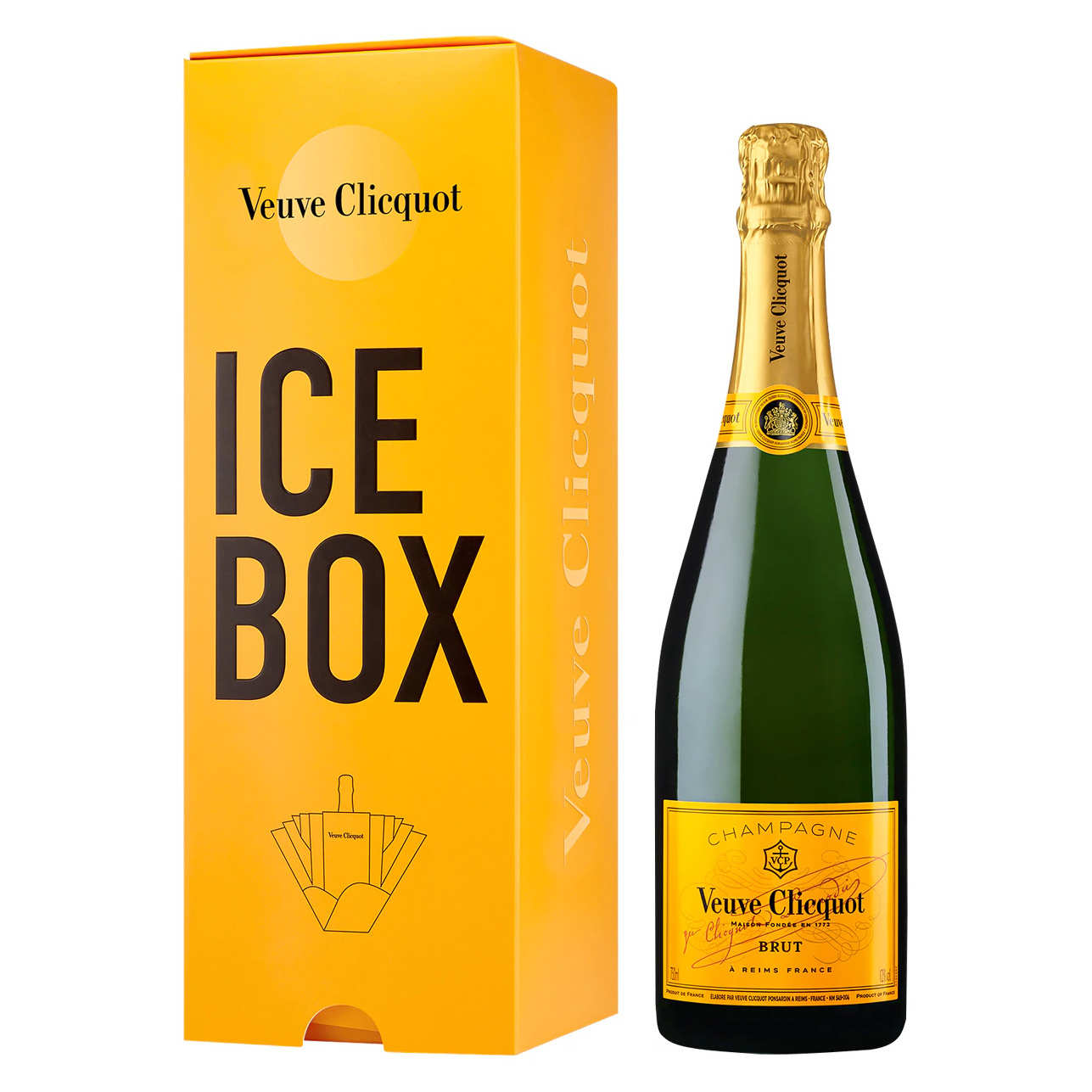 Champagne Veuve Clicquot Brut Carte Jaune en Ice Box