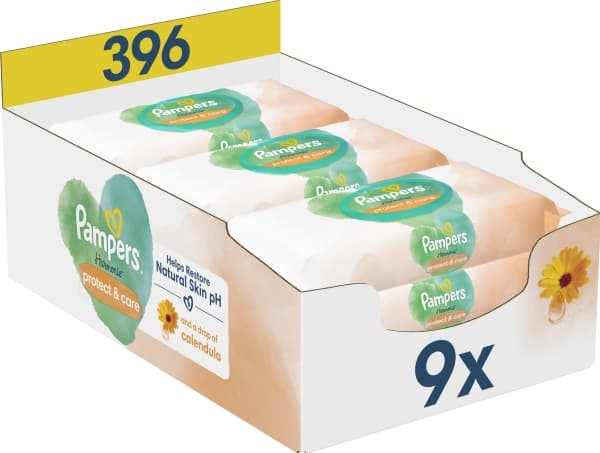 Pampers Harmonie Protect & Care Våtservietter 9x44 stk.