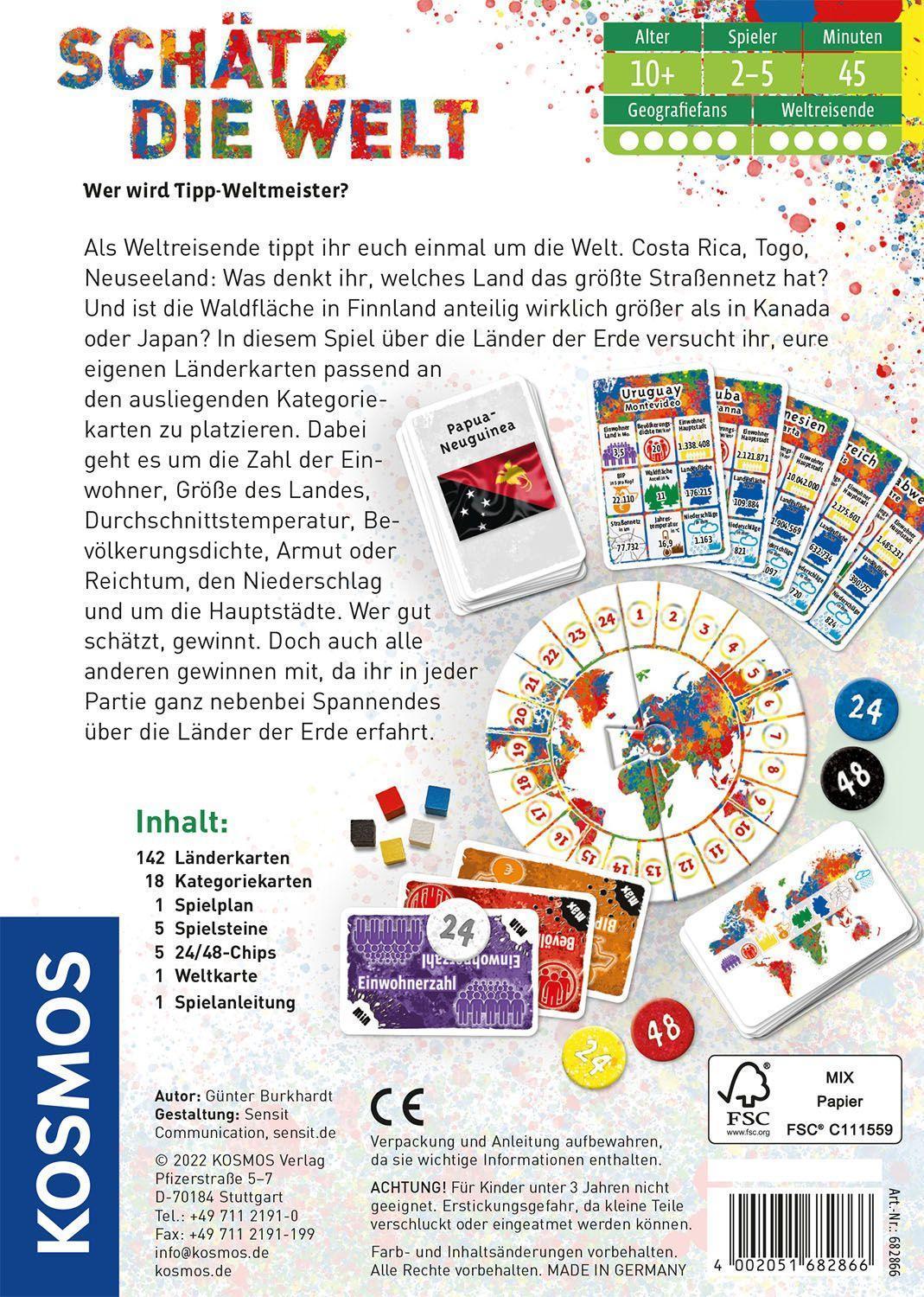 Kartenspiel SCHÄTZ DIE WELT