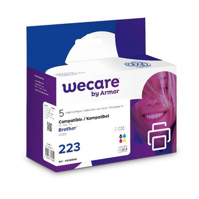 Cartouche compatible Brother LC223 - pack de 5 - noir x2, cyan, magenta, jaune - Wecare