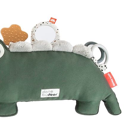 Done By Deer Pude m. Aktivitetsleget?j - Croco - 41 cm -  Grøn