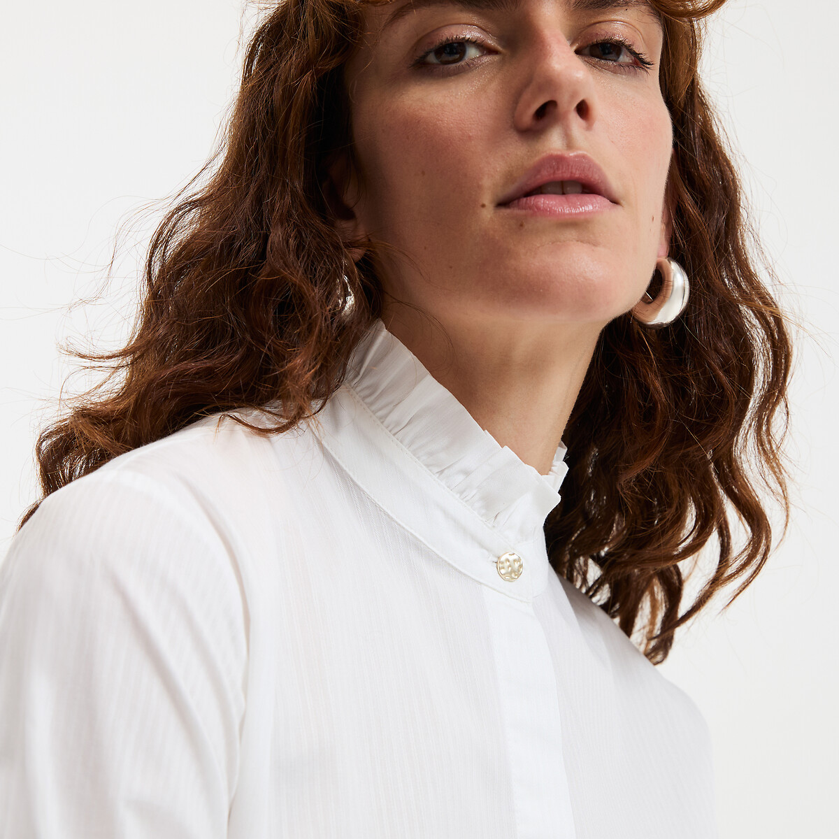 COLEÇÃO LA REDOUTE<br>Camisa com gola vitoriana e mangas compridas