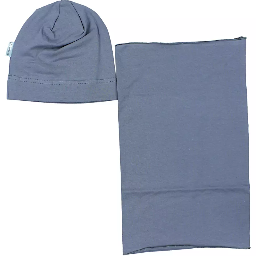 TupTam Jungen Beanie Mütze und Schlauchschal 2er Set grau
