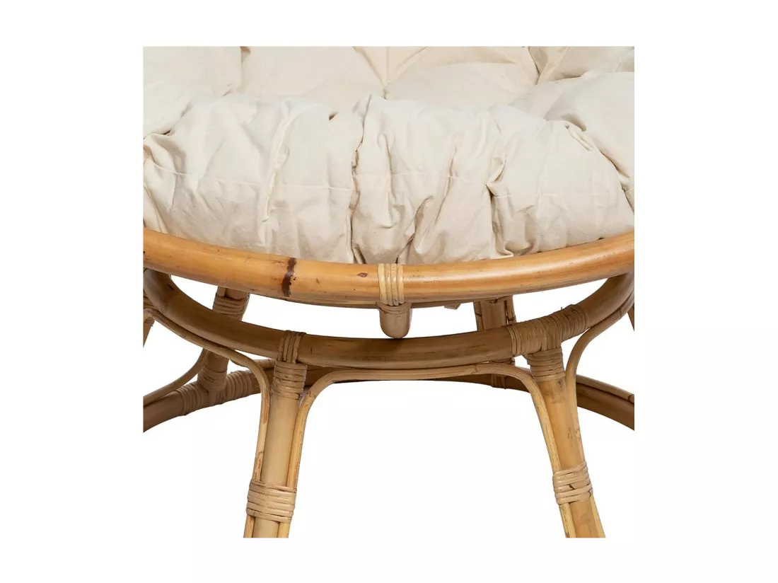 Fauteuil en Rotin style loveuse et Coussin en Coton H 80 cm