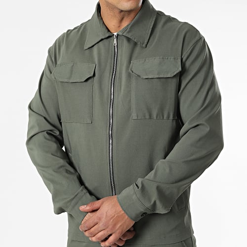Ensemble Veste Zippée Pantalon Jogging UY836 Vert Kaki