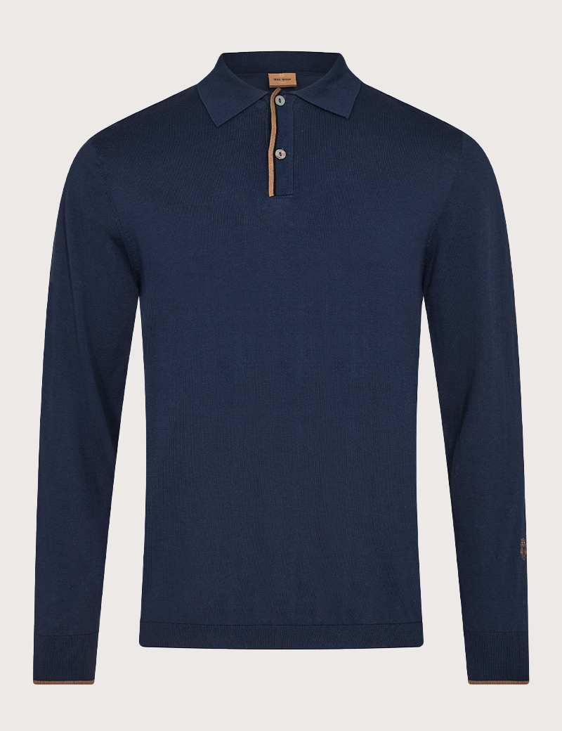MOS MOSH POLO HOMME MANCHES LONGUES JOSH INDIGO