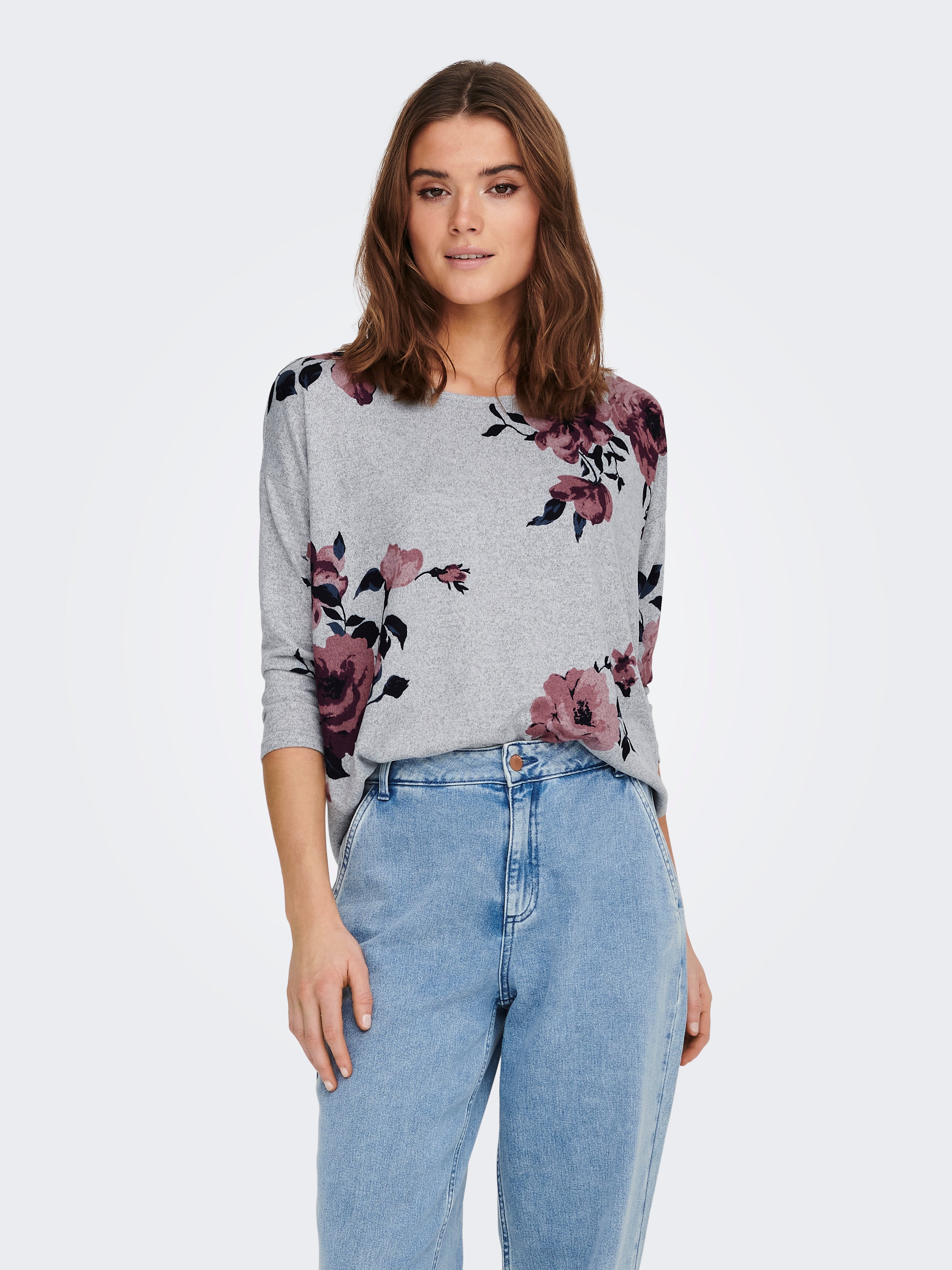 ONLELCOS Top Light Grey Melange