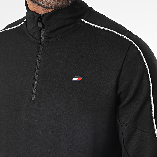 Sweat Col Zippé Piping 8949 Noir