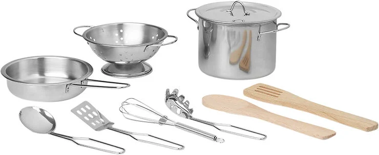 ferm LIVING Toro Play Kitchen Tools - Set of 9 Steel/wood
