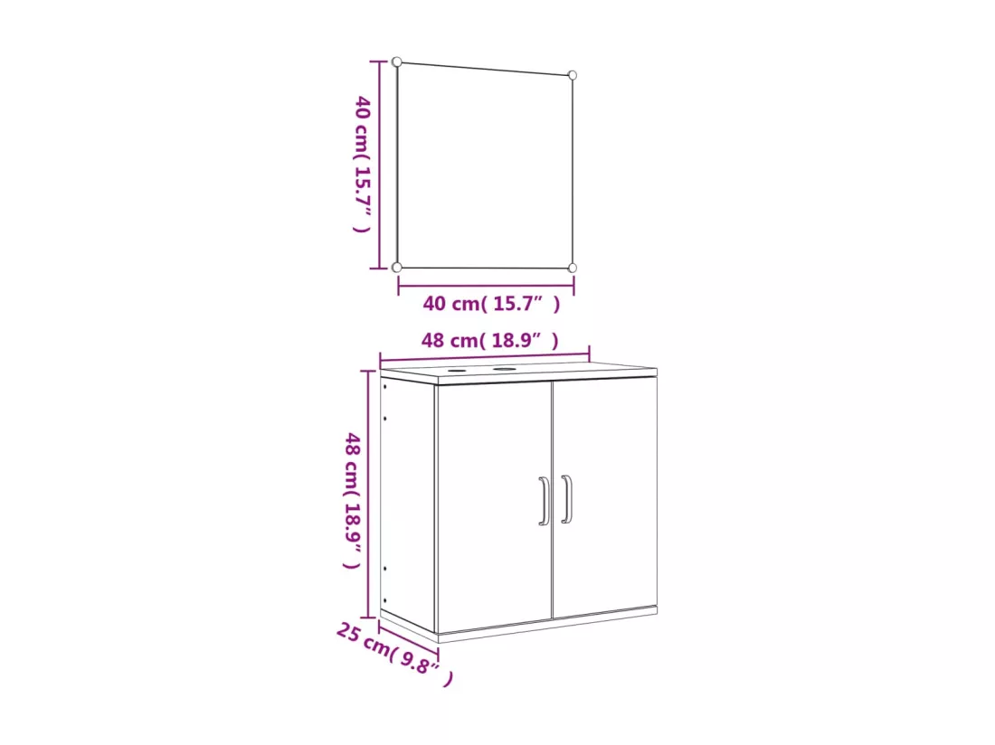 Ensemble de meubles salle de bain 2 pcs chêne bois d'ingénierie