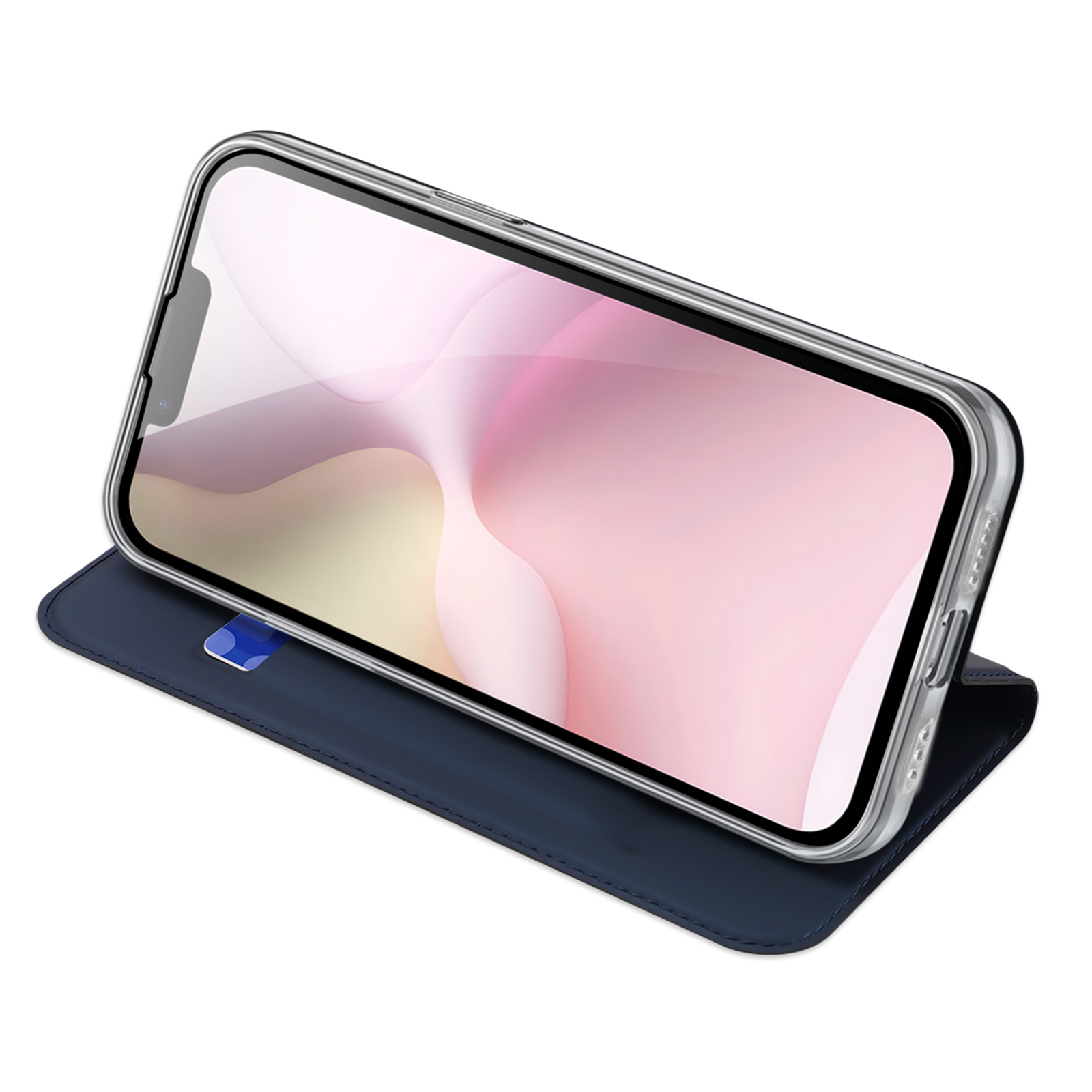 iPhone 16e Flip Wallet Cover Leder Tasche - Blau