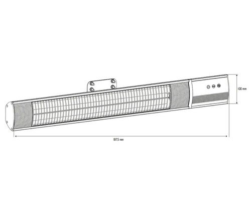 Calienta stralingsverwarmer, 81,7 x 14,1 cm, 2500 W, zwart