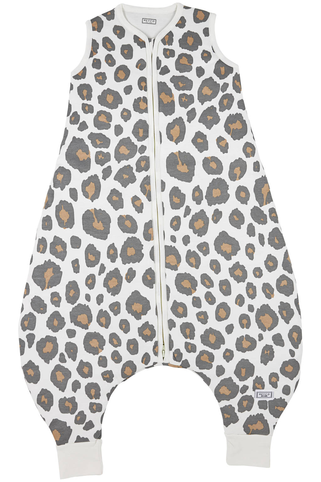 gevoerde baby slaapzak jumper Panter antraciet/bruin/wit