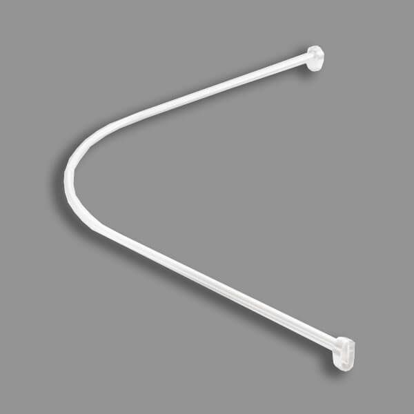 Interbath Varão de Duche Redondo de Canto 90x90cm Branco