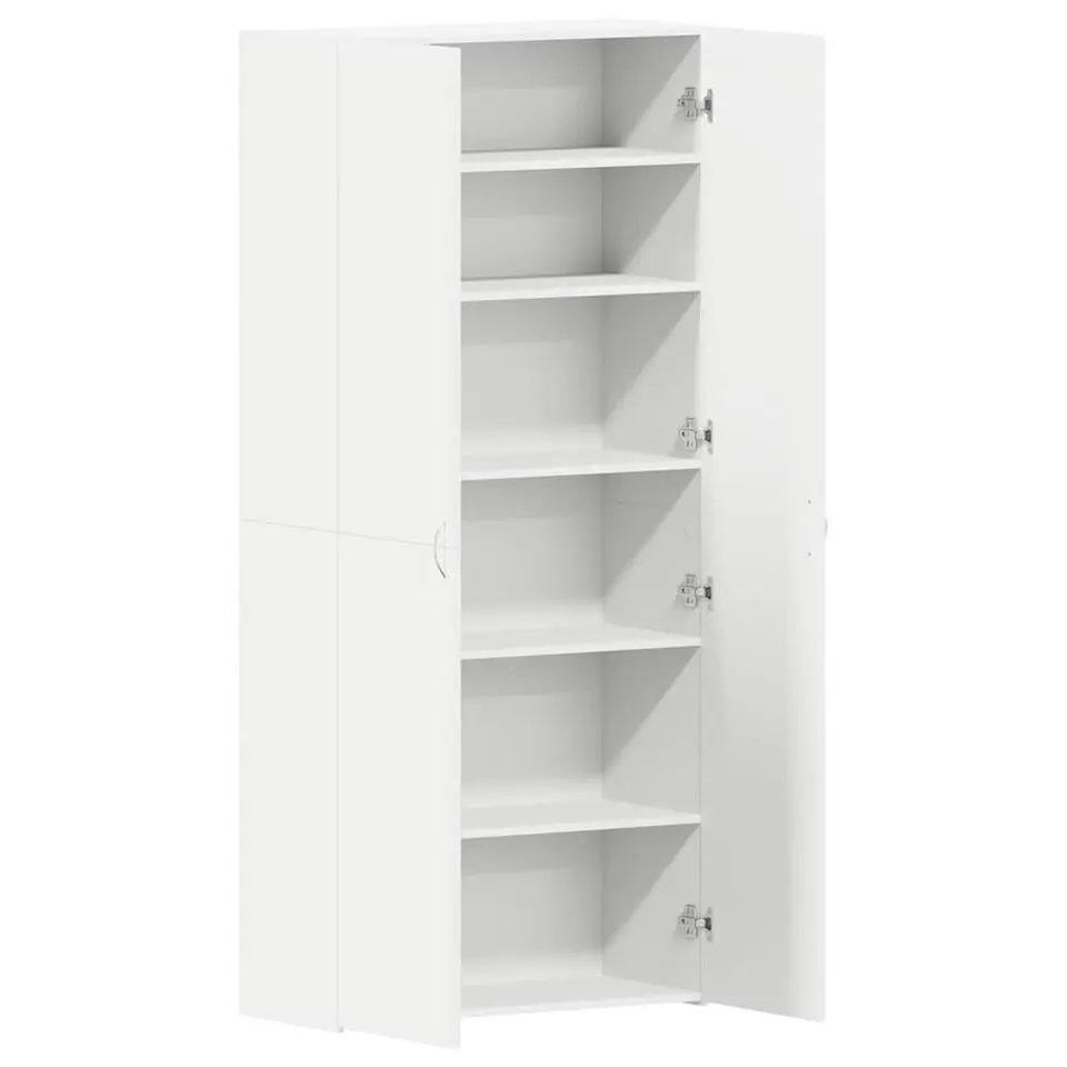 vidaXL - Hoge Schoenenkast met 6 planken 12 paar - Wit - 80x35,5x180 cm