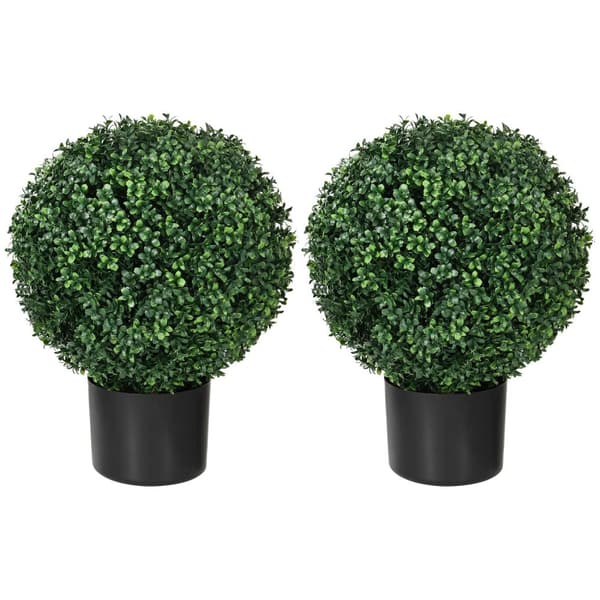 Kunstige planter, sett med 2 UV-bestandige kunstige planter i blomsterpotte, 52 cm bokstrær, stueplante for hage, stue, grønn