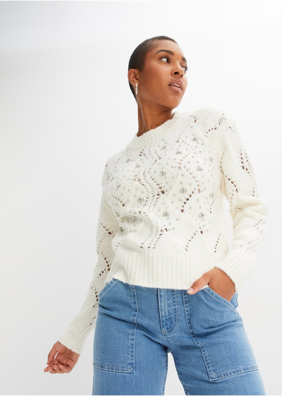 Pull court avec strass