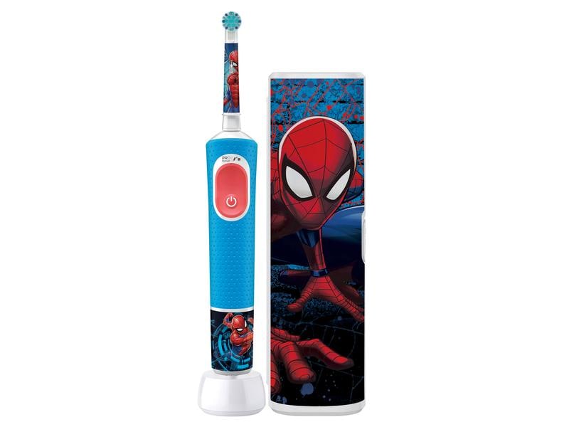 Oral-B Rotationszahnbürste Vitality Pro 103 Kids Spider Bla Elektrische Zahnbürste mit Reiseetui Marvel