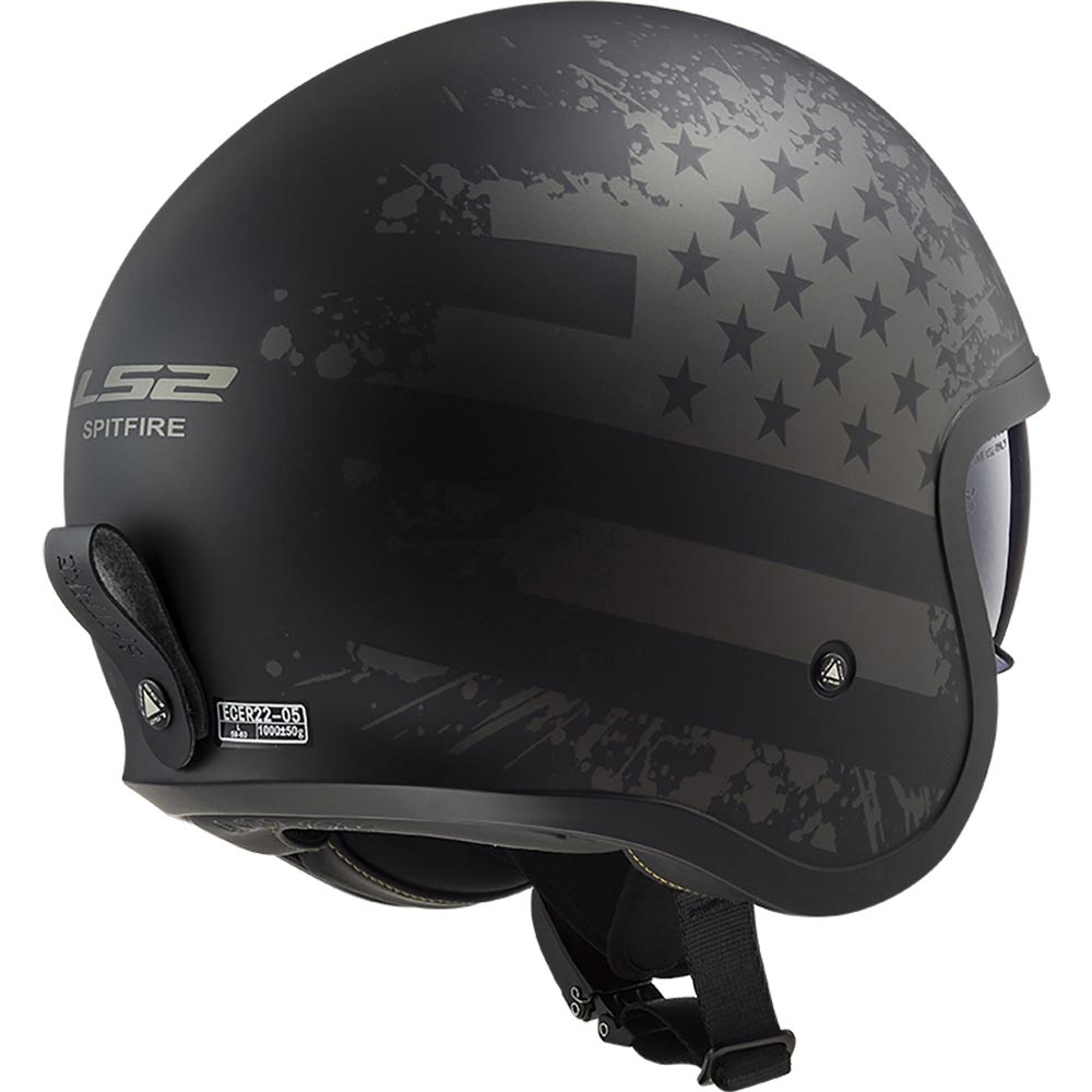 LS2 - Casque OF599 Spitfire II Black Flag Noir / Titanium / Mat