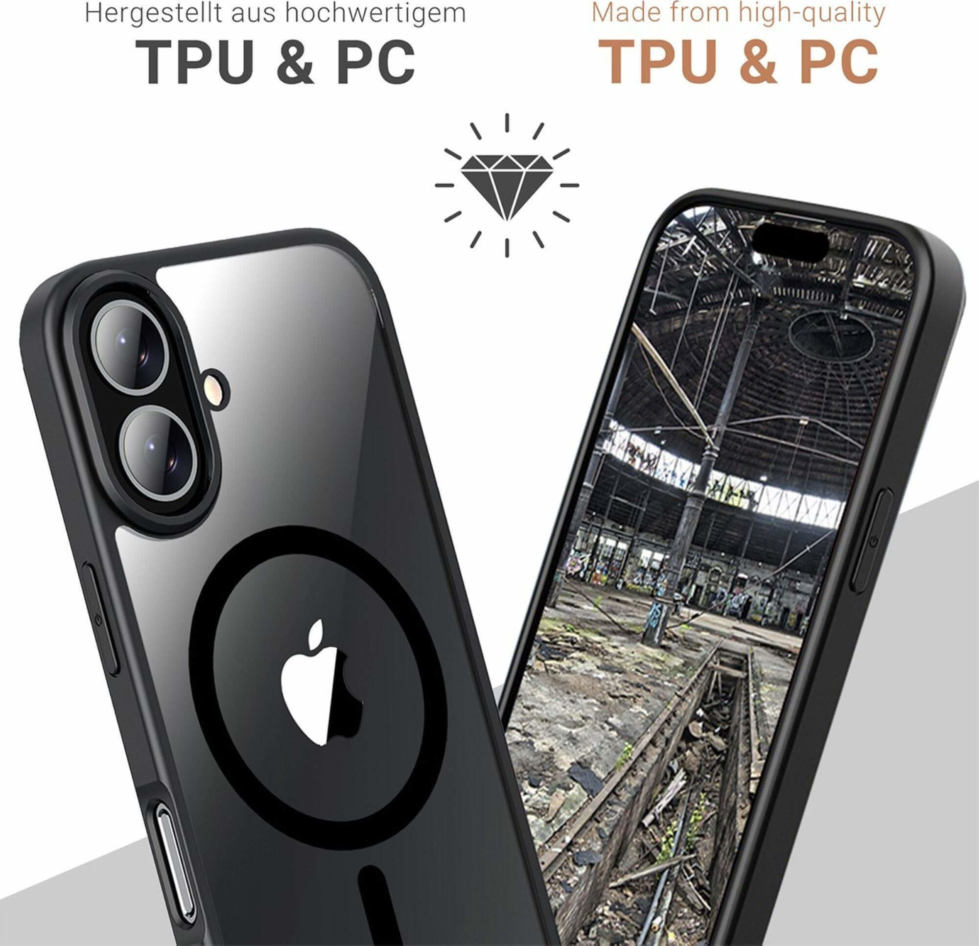 iPhone 17 MagSafe Hybrid Hülle TPU Bumper   Acryl Rückseite Pankow Hybrid (11159) - Schwarz / Transparent