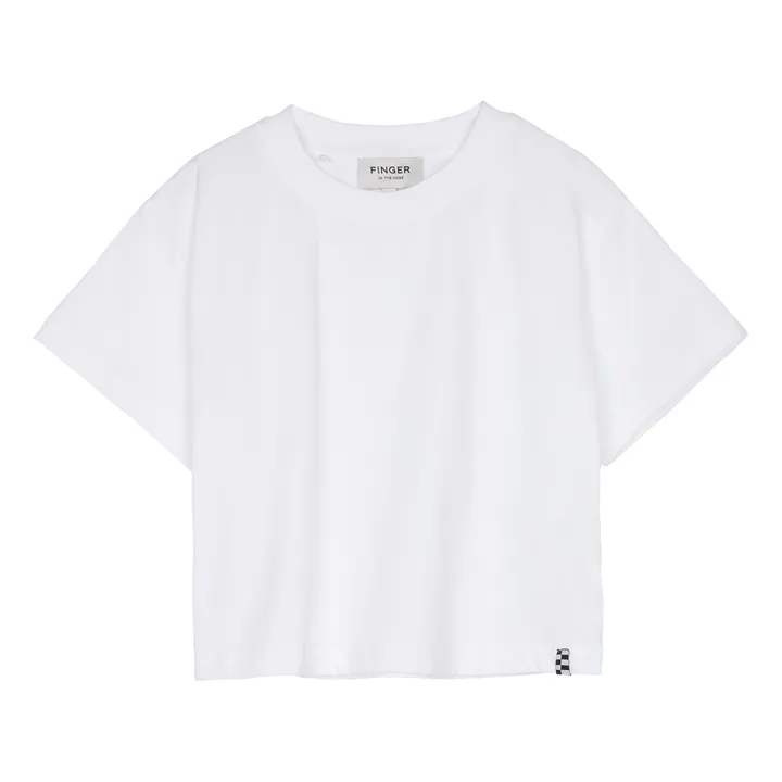 Finger in the nose T-shirt Oversized Crop Coton Bio | Blanc