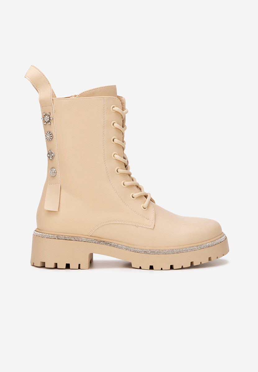 Bottines rangers femme beige Jettie