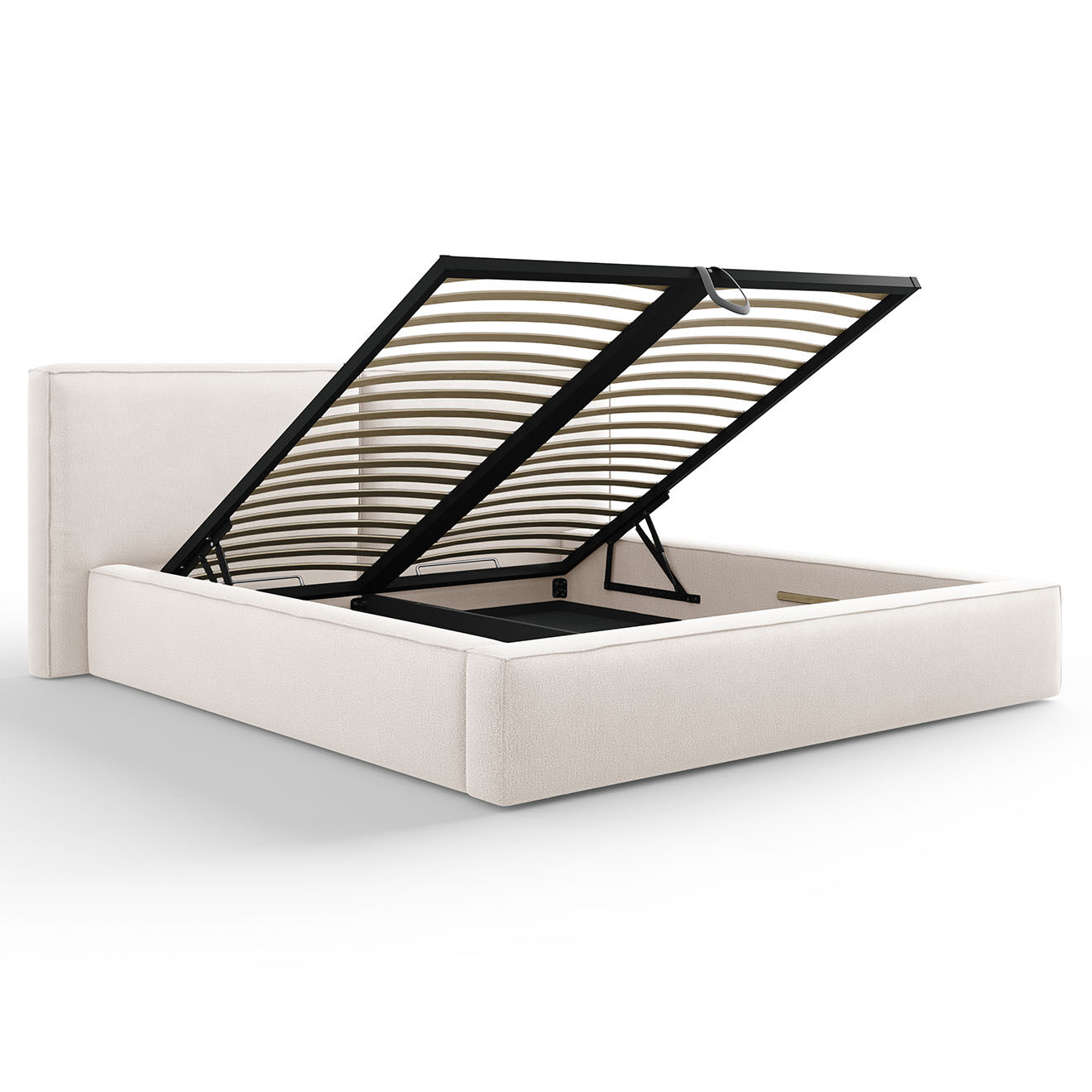 Cosmopolitan Design Lit coffre avec tête de lit Arendal beige clair - 180x200 cm