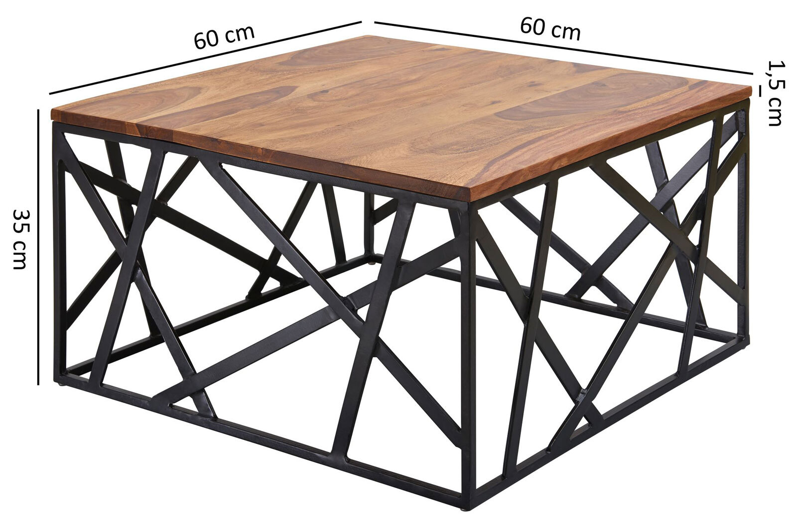 Couchtisch Bekal Metal/Massivholz