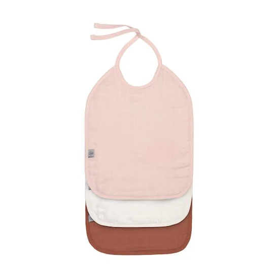 Lot de 3 bavoirs medium en mousseline   Rose poudré, blanc cassé, rouille        de               Lässig