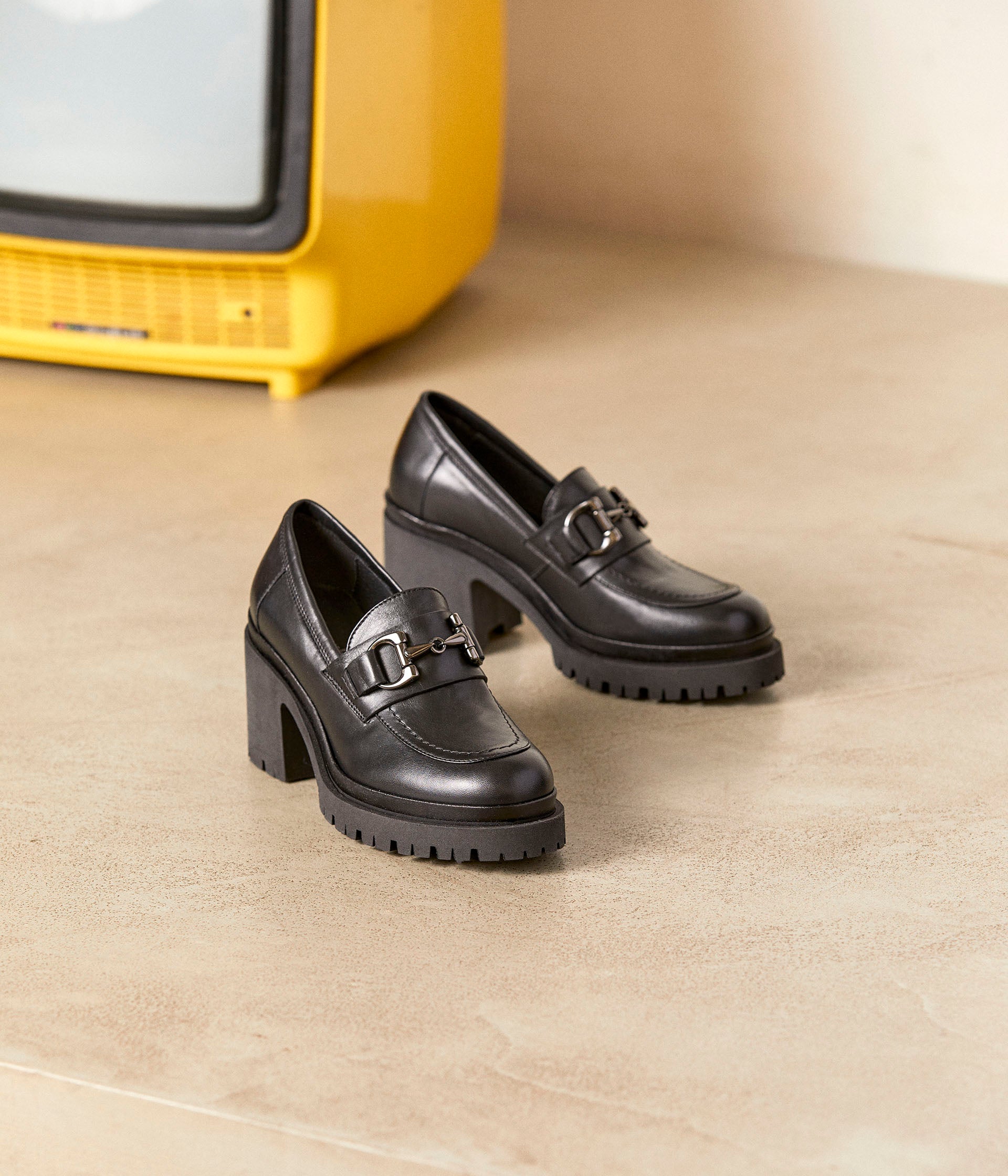 Mocassins crantés cuir Pernille