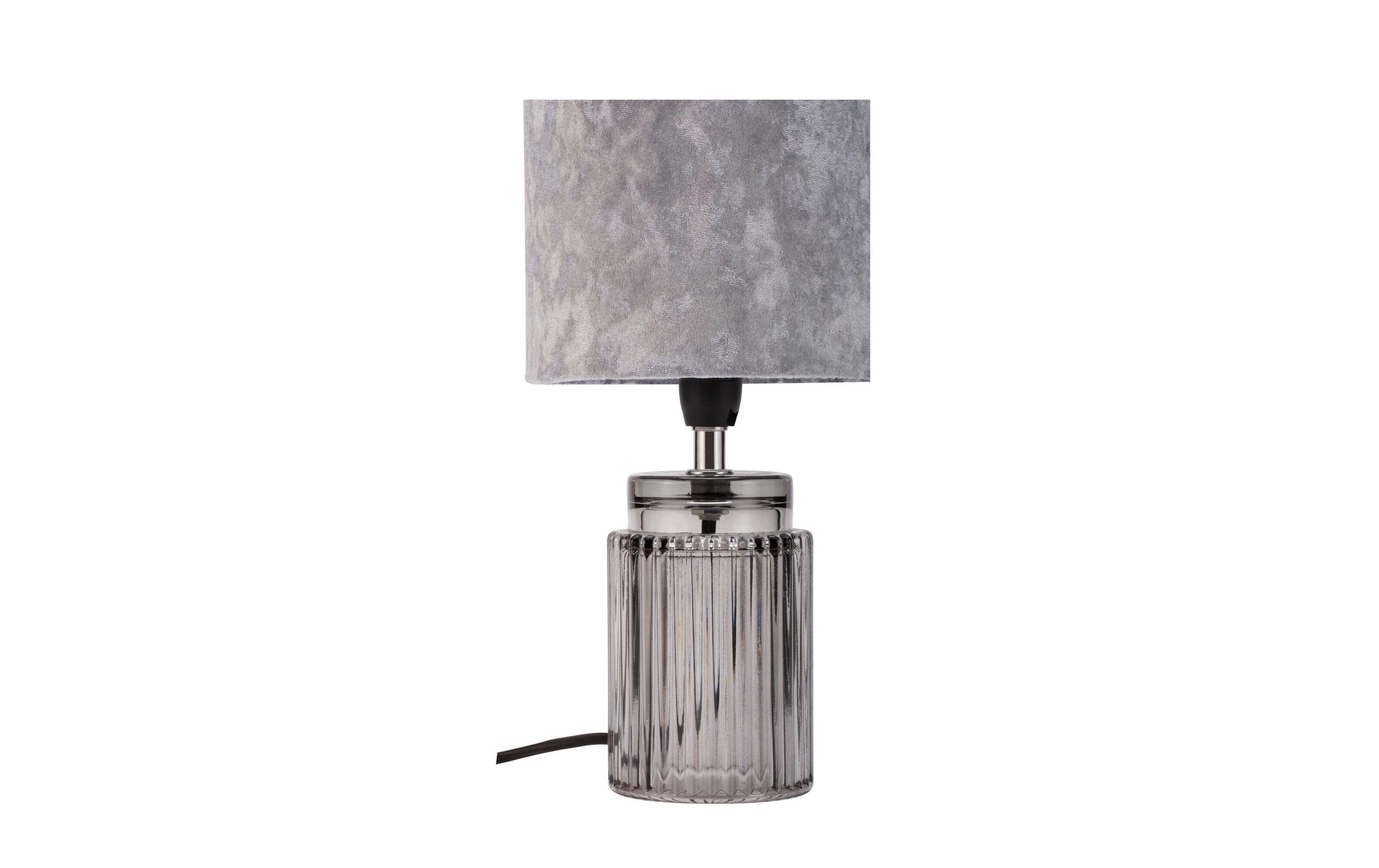 Tischleuchte Classy Velvet, E14, GrauSchreibtischleuchte aus Samt/Glas
